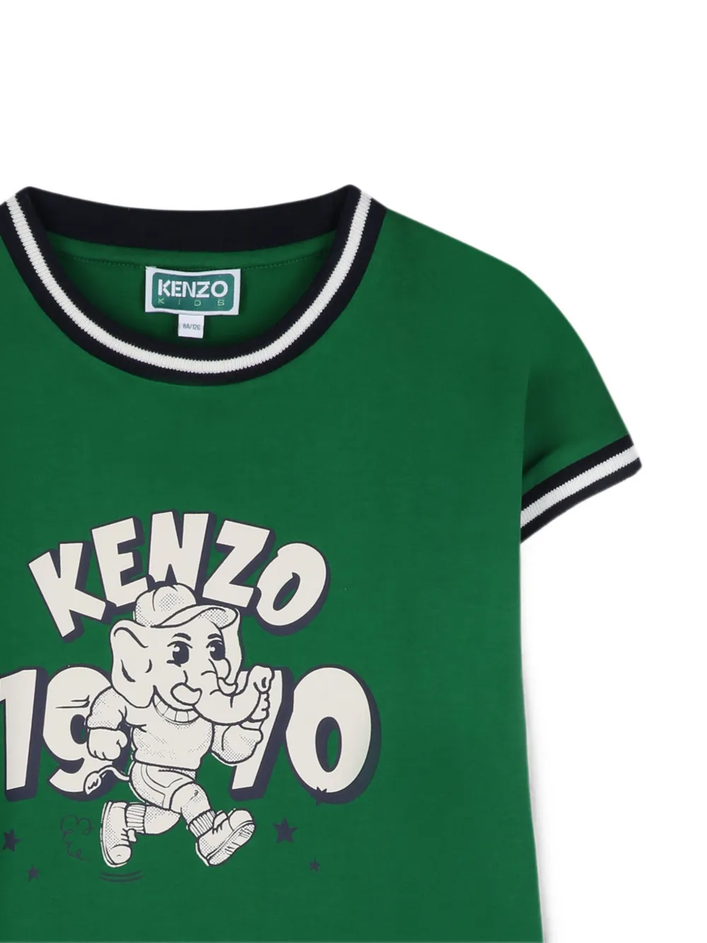 Kenzo Kids T-shirt met gelaagde mouwen en print Groen