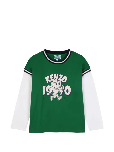 Kenzo Kids graphic-print layered-sleeve T-shirt