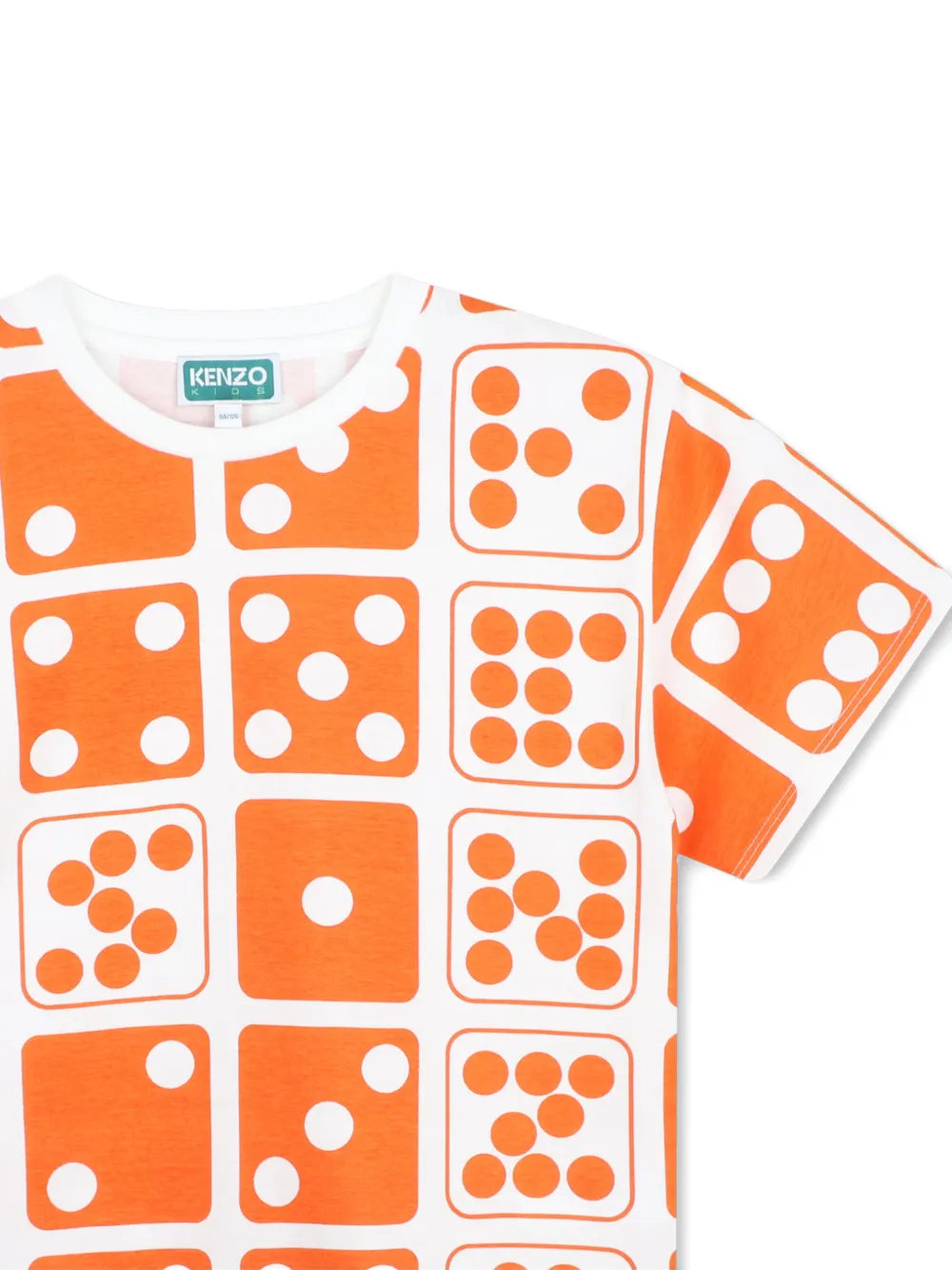 Kenzo Kids T-shirt met dobbelsteenprint Oranje