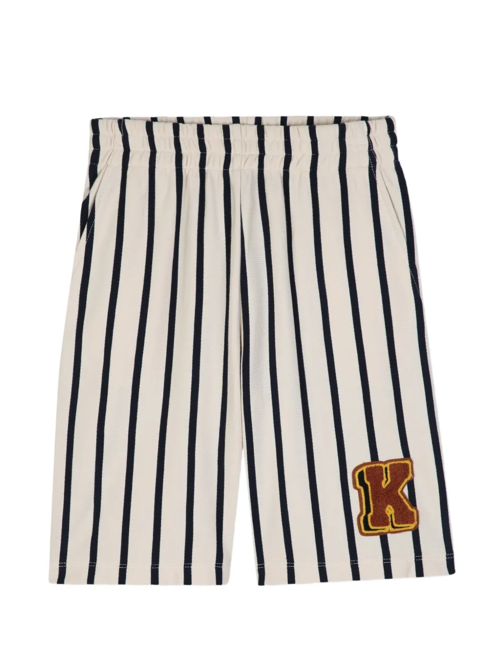 Kenzo Kids Costume da bagno a righe con logo - Toni neutri