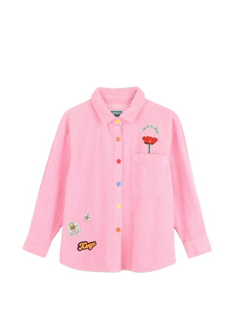 Kenzo Kids patch-detail corduroy shirt