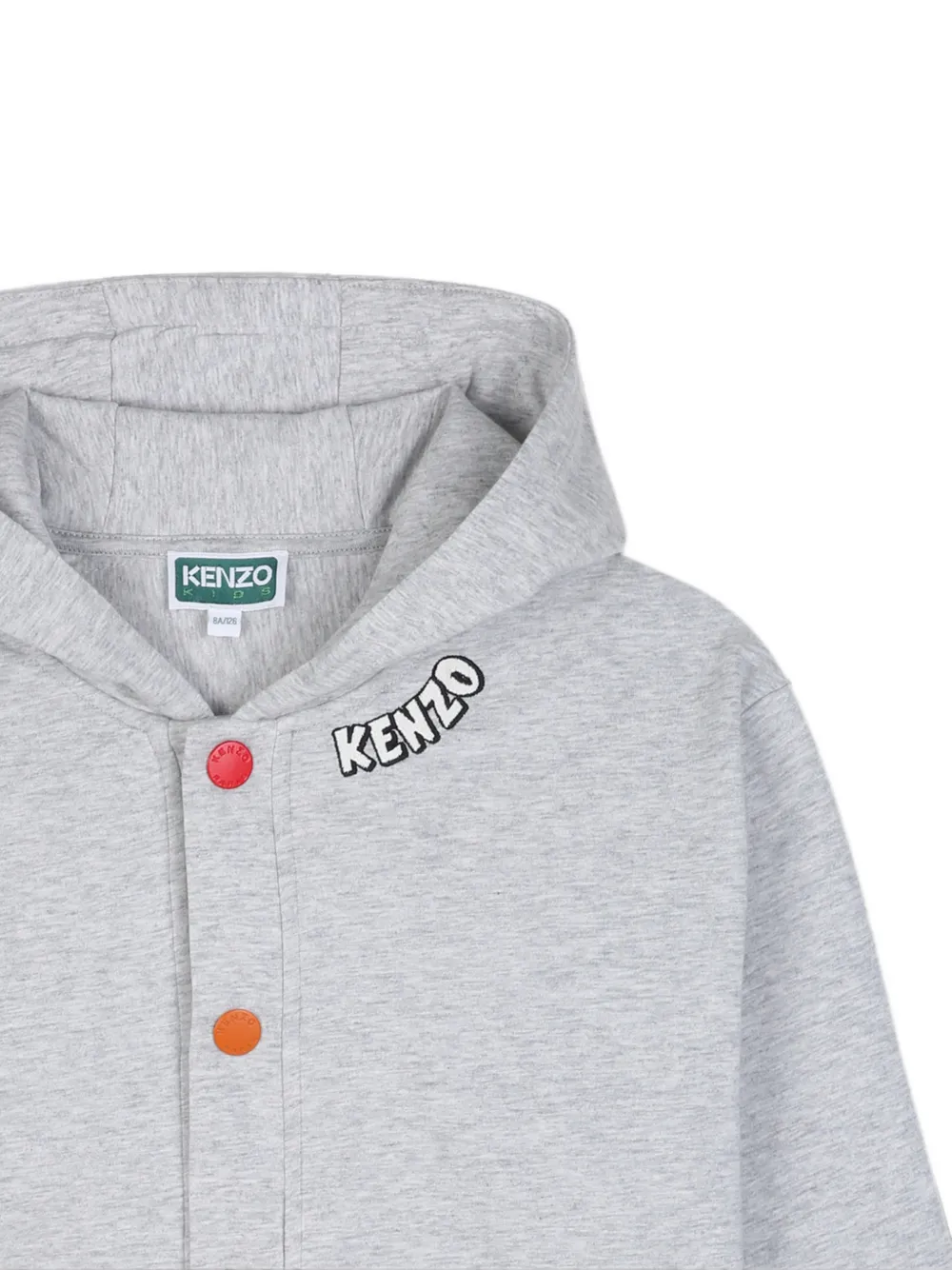 Kenzo Kids Hoodie met patch en logo-print Grijs