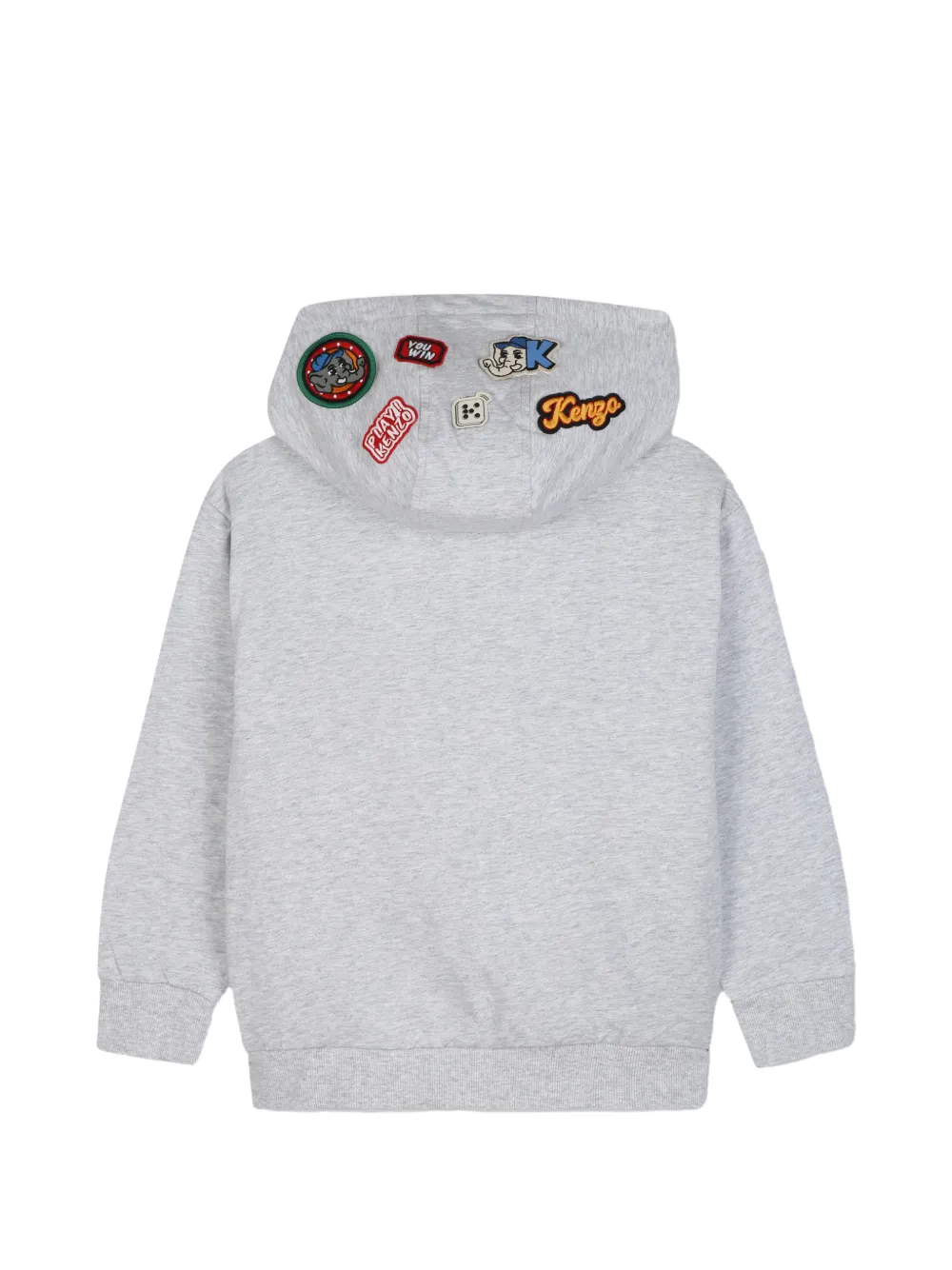 Kenzo Kids Hoodie met patch en logo-print Grijs