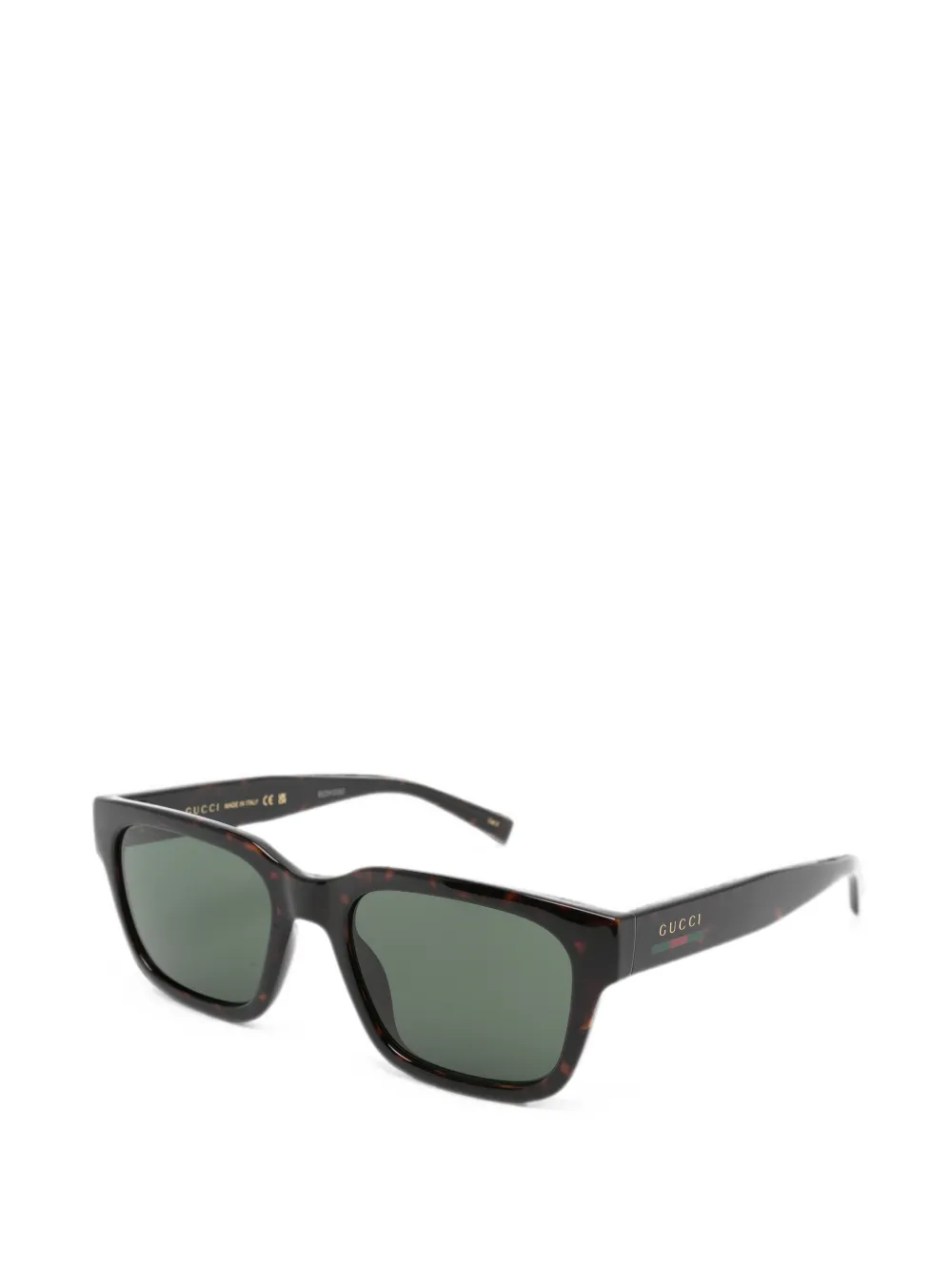 Gucci Eyewear Web Stripe zonnebril met vierkant montuur Bruin