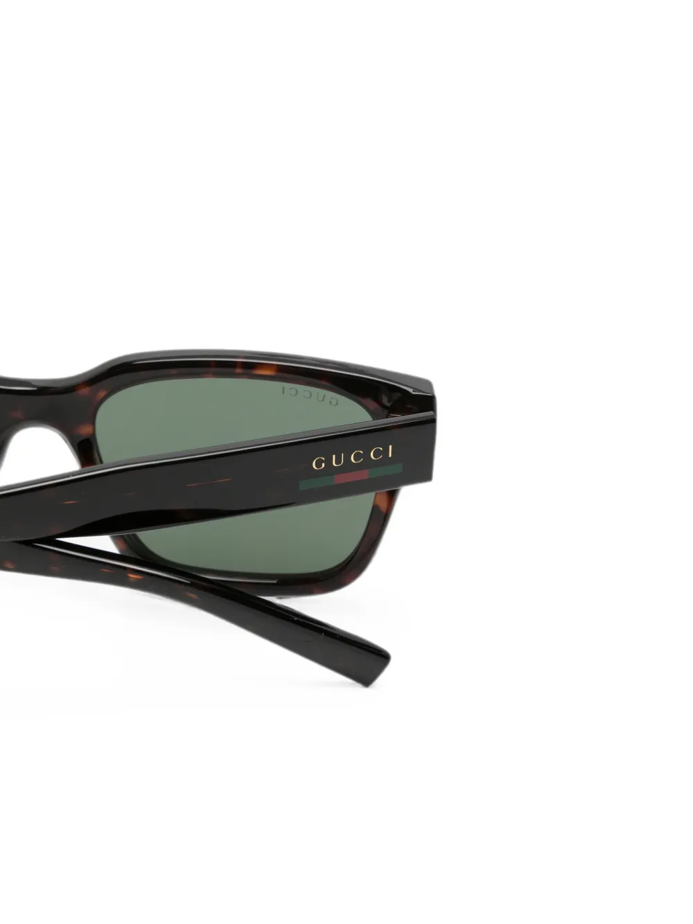 Gucci Eyewear Web Stripe zonnebril met vierkant montuur Bruin