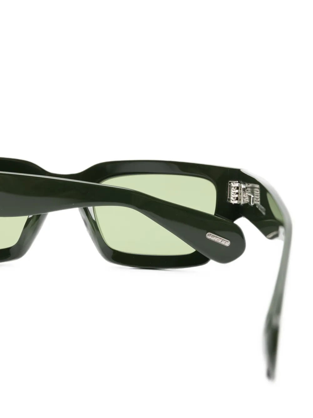 Oliver Peoples Zonnebril met rechthoekig montuur Groen