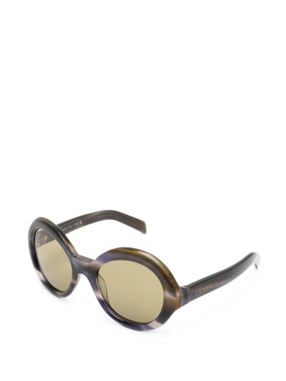 Prada Eyewear Zonnebril met rond montuur Bruin