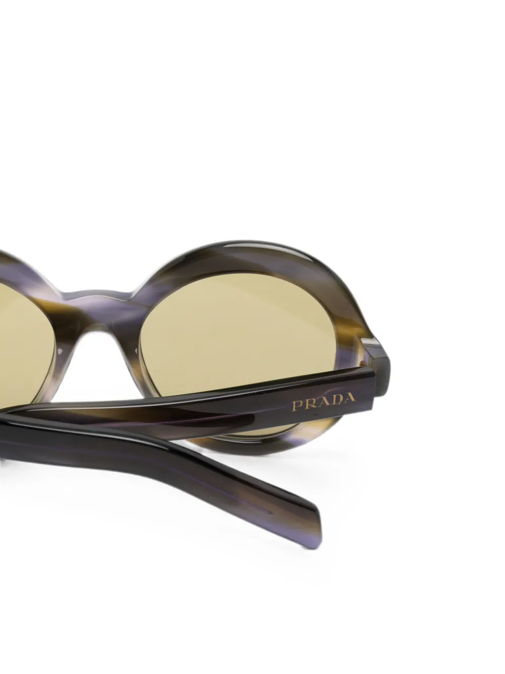 Prada Eyewear Zonnebril met rond montuur Bruin