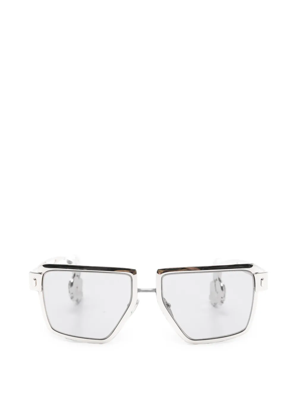 Prada Eyewear Occhiali geometrici con cristalli - Argento