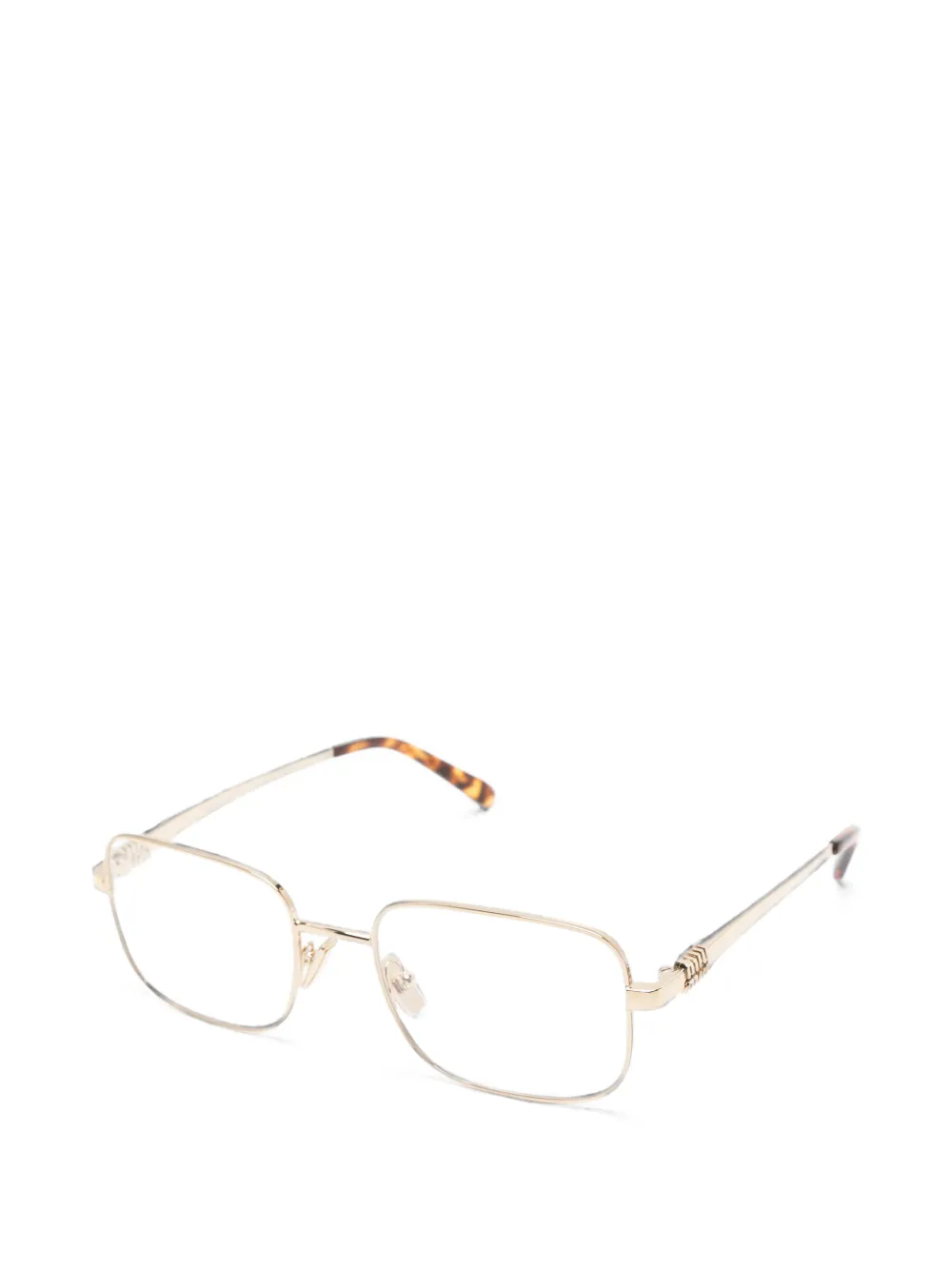Miu Eyewear Bril met rechthoekig montuur Goud