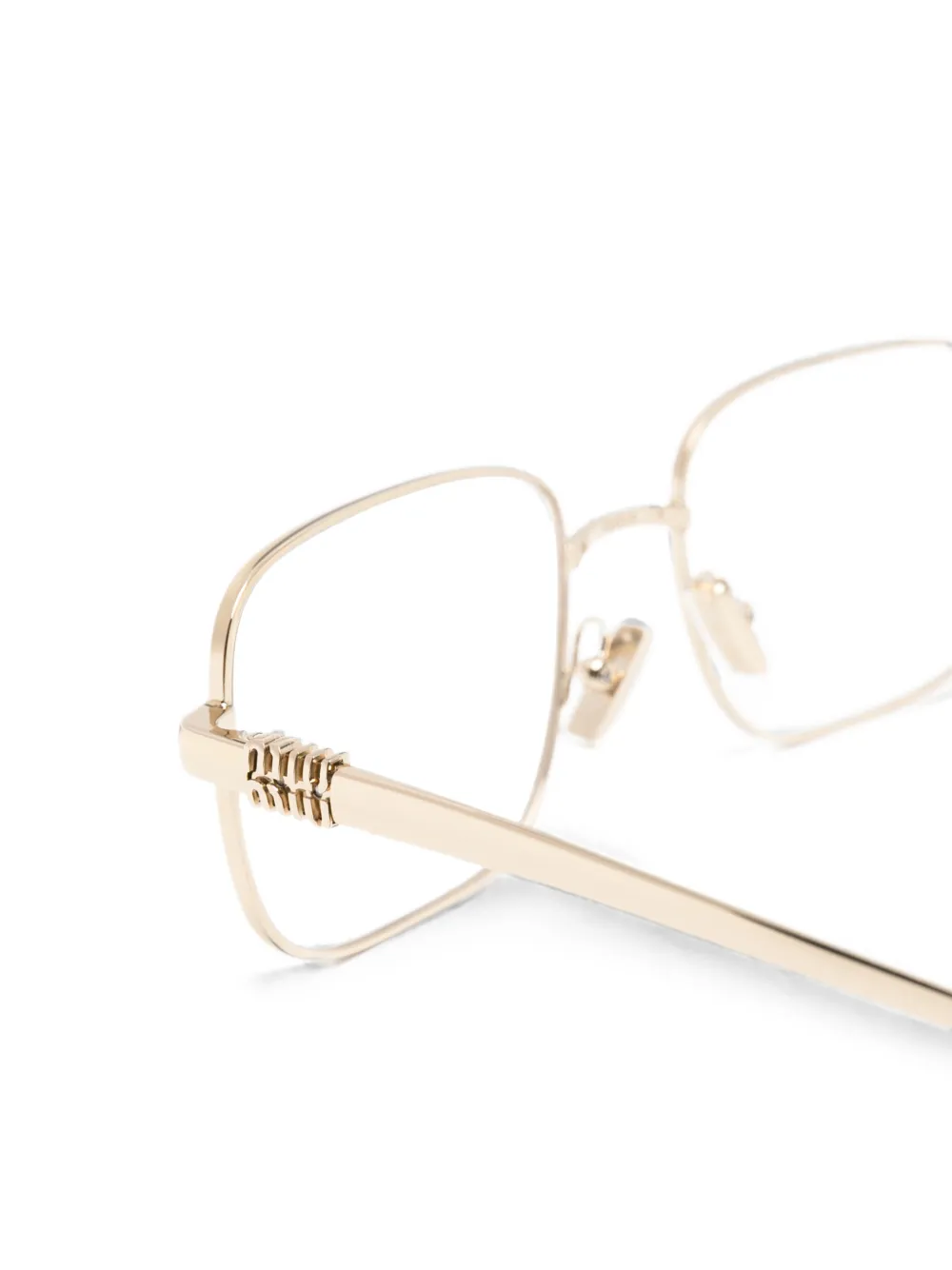 Miu Eyewear Bril met rechthoekig montuur Goud
