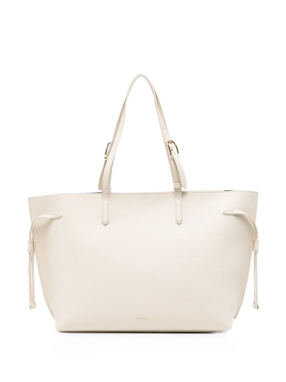Furla buckle-detail grained leather tote bag - Toni neutri