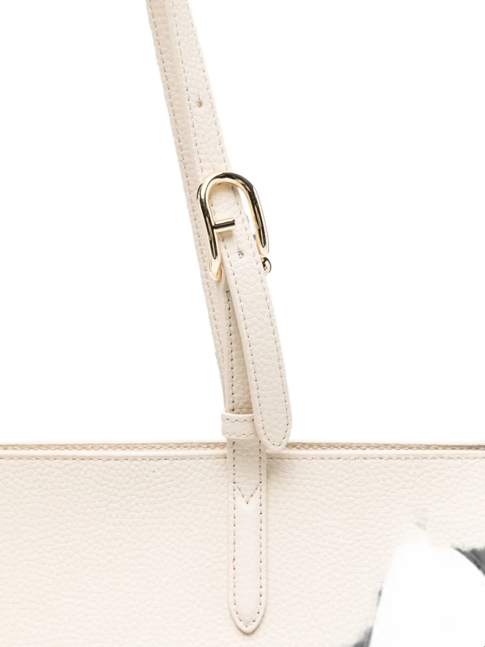 Furla Leren shopper met gespdetail Beige