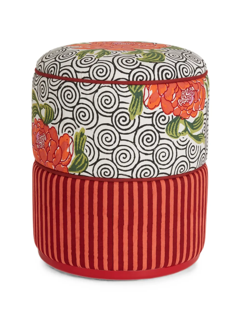 Lisa Corti Pouf Ottoman a righe - Rosso