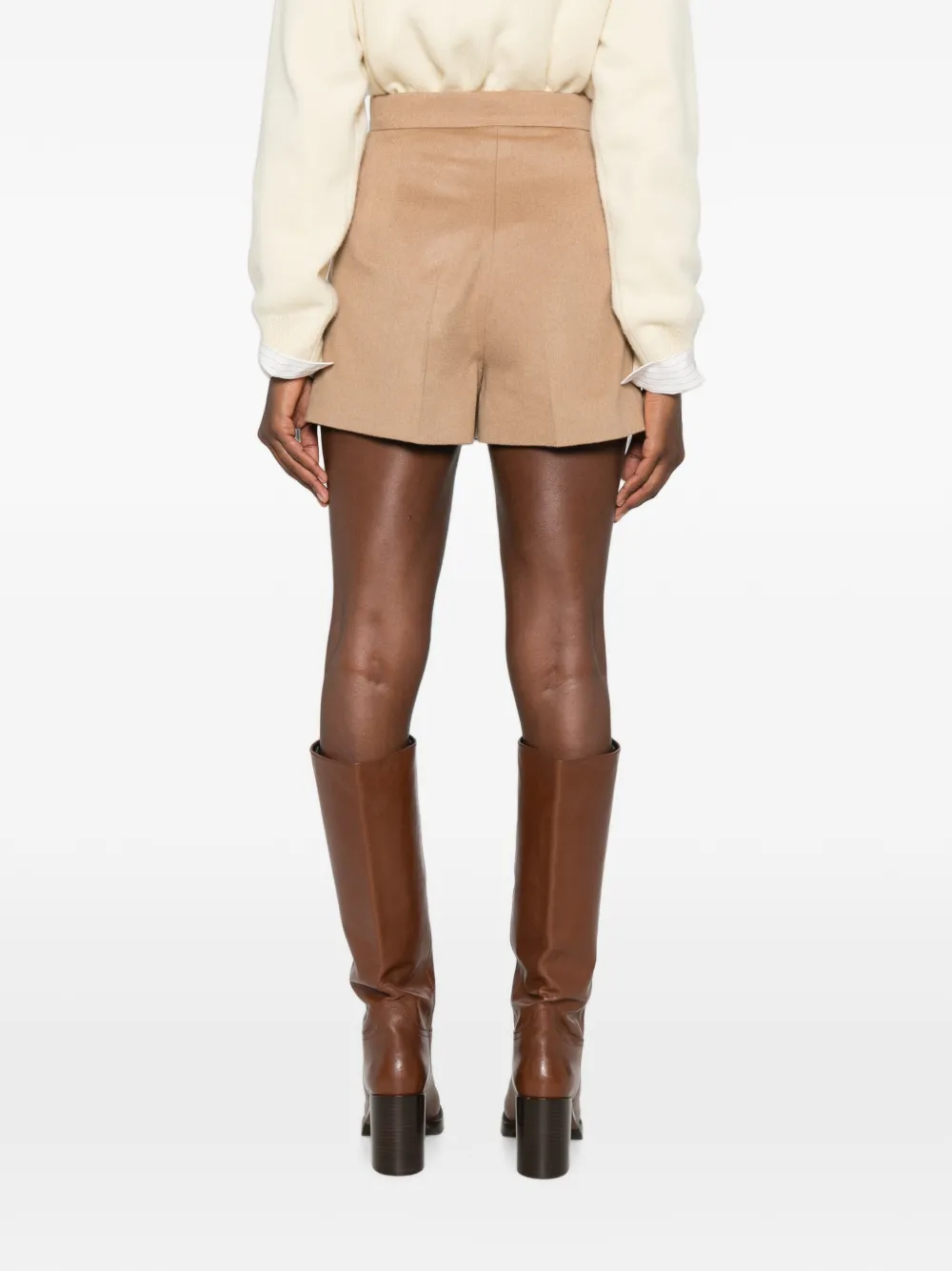 Max Mara Geplooide shorts met kamelenhaar Bruin