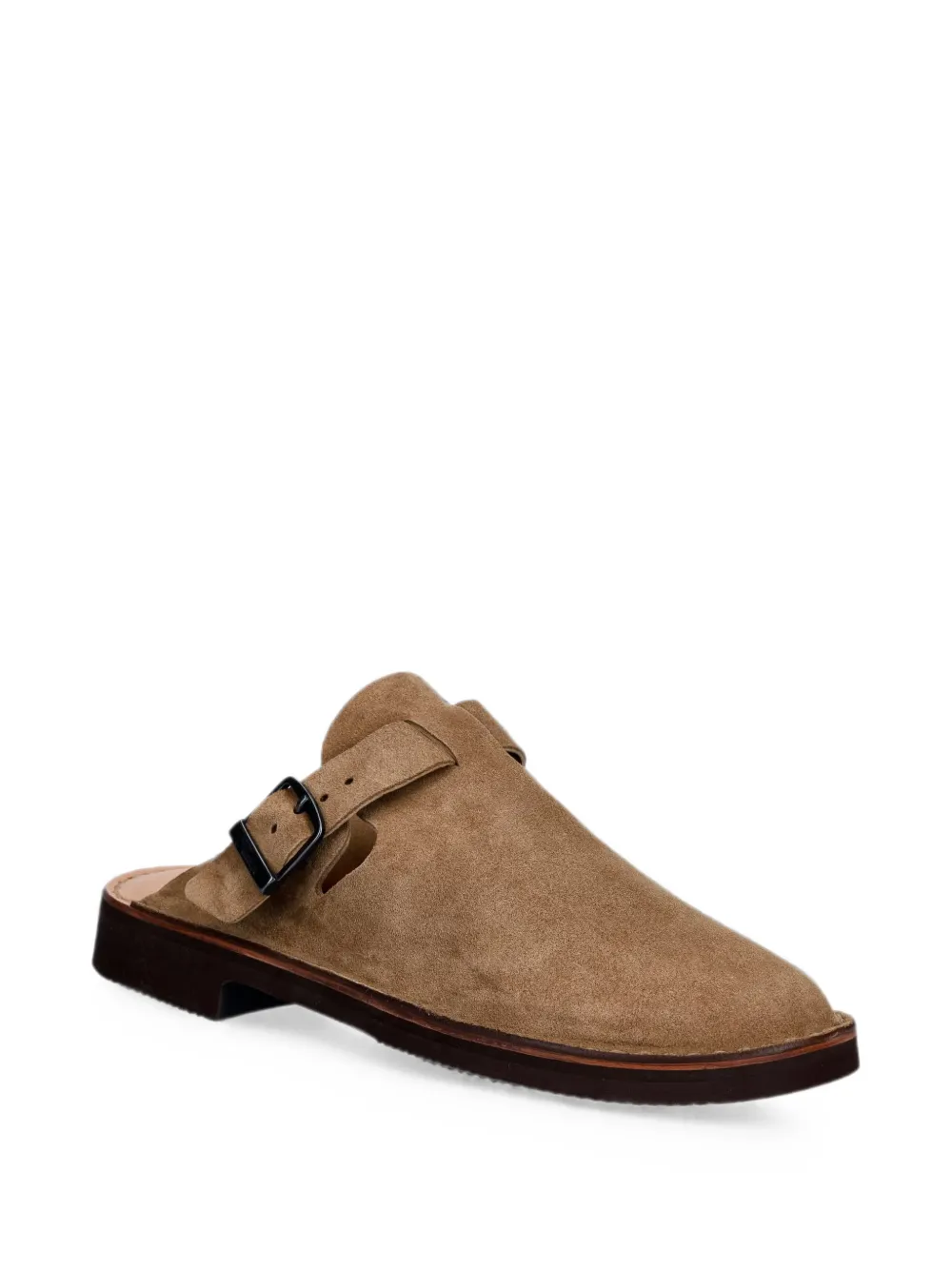 Fracap buckle-fastening suede mules Bruin