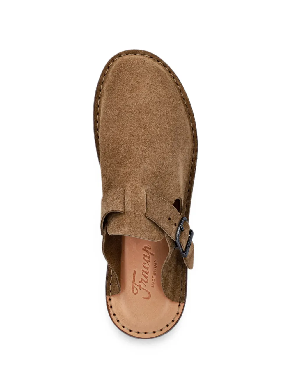 Fracap buckle-fastening suede mules Bruin