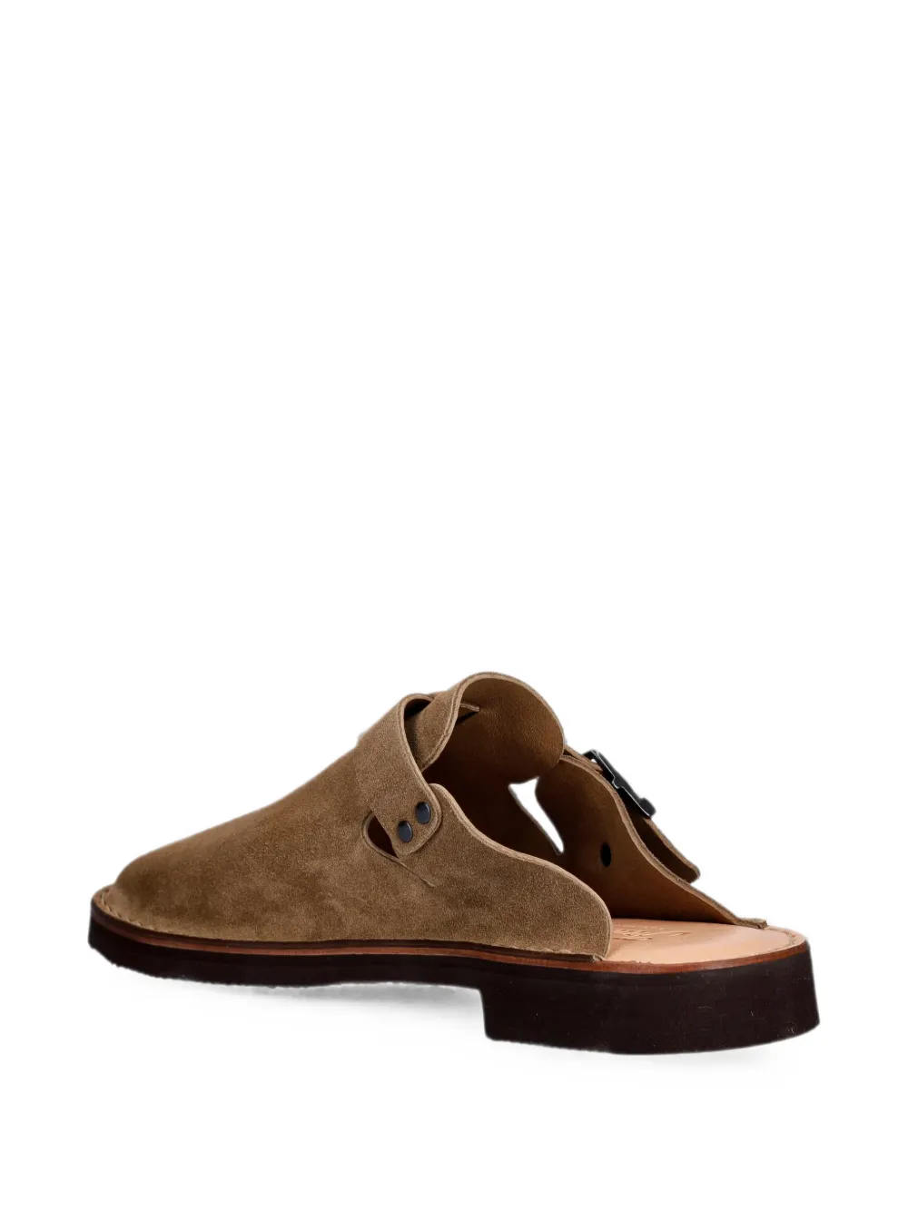 Fracap buckle-fastening suede mules Bruin