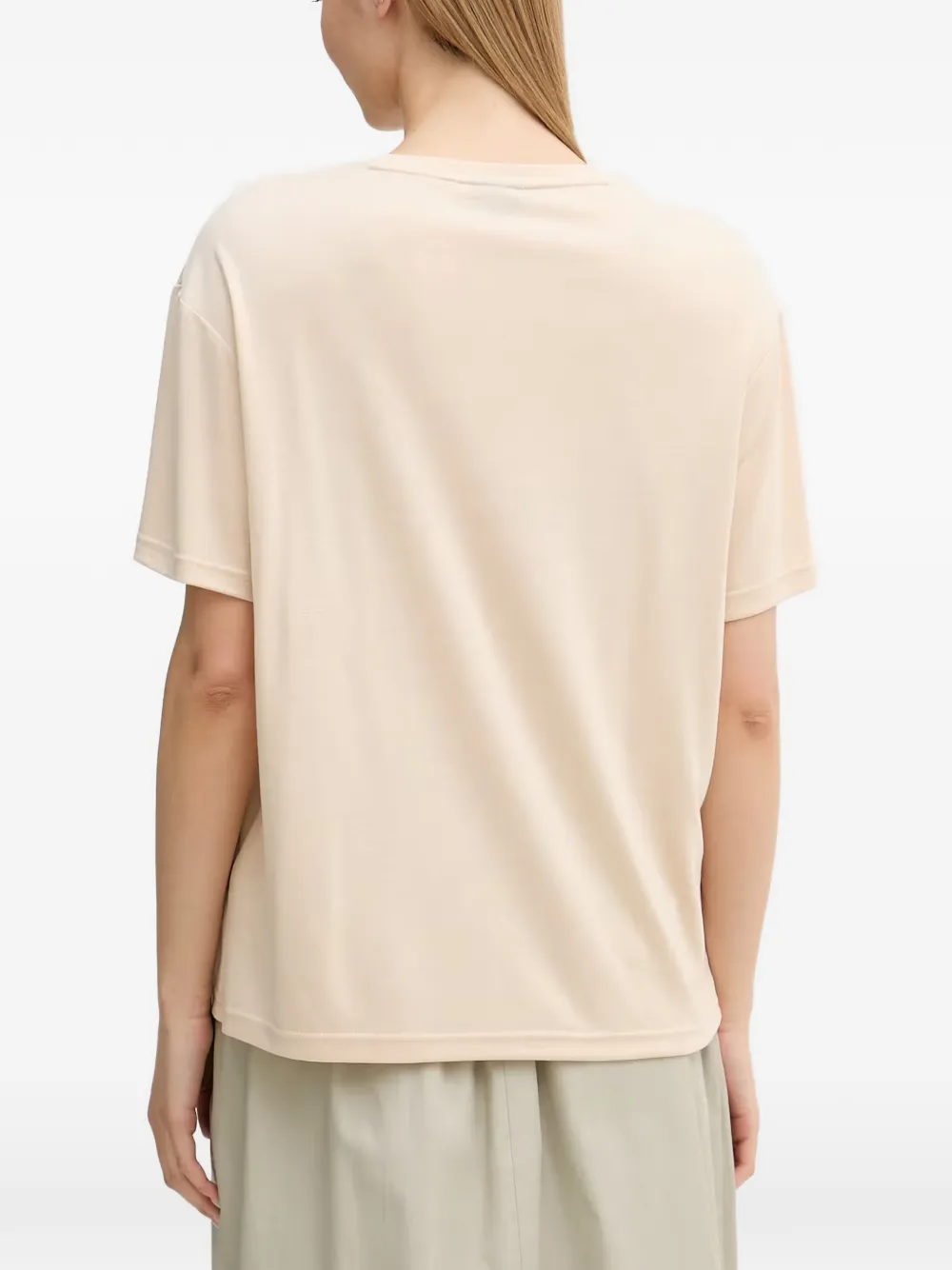 Ea7 Emporio Armani T-shirt met logoplakkaat Beige