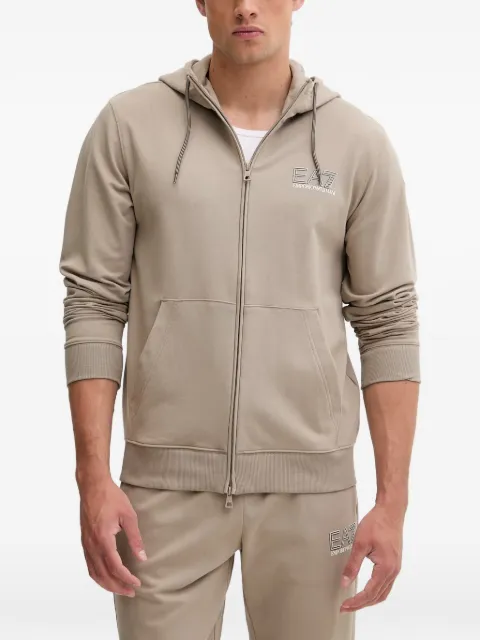 Ea7 Emporio Armani logo-print zip-up tracksuit