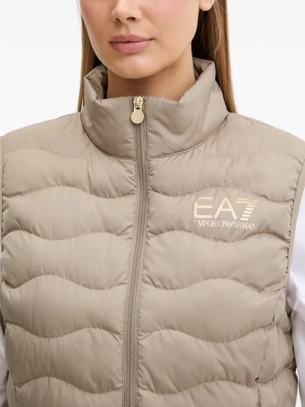 Ea7 Emporio Armani Bodywarmer met logoprint Beige