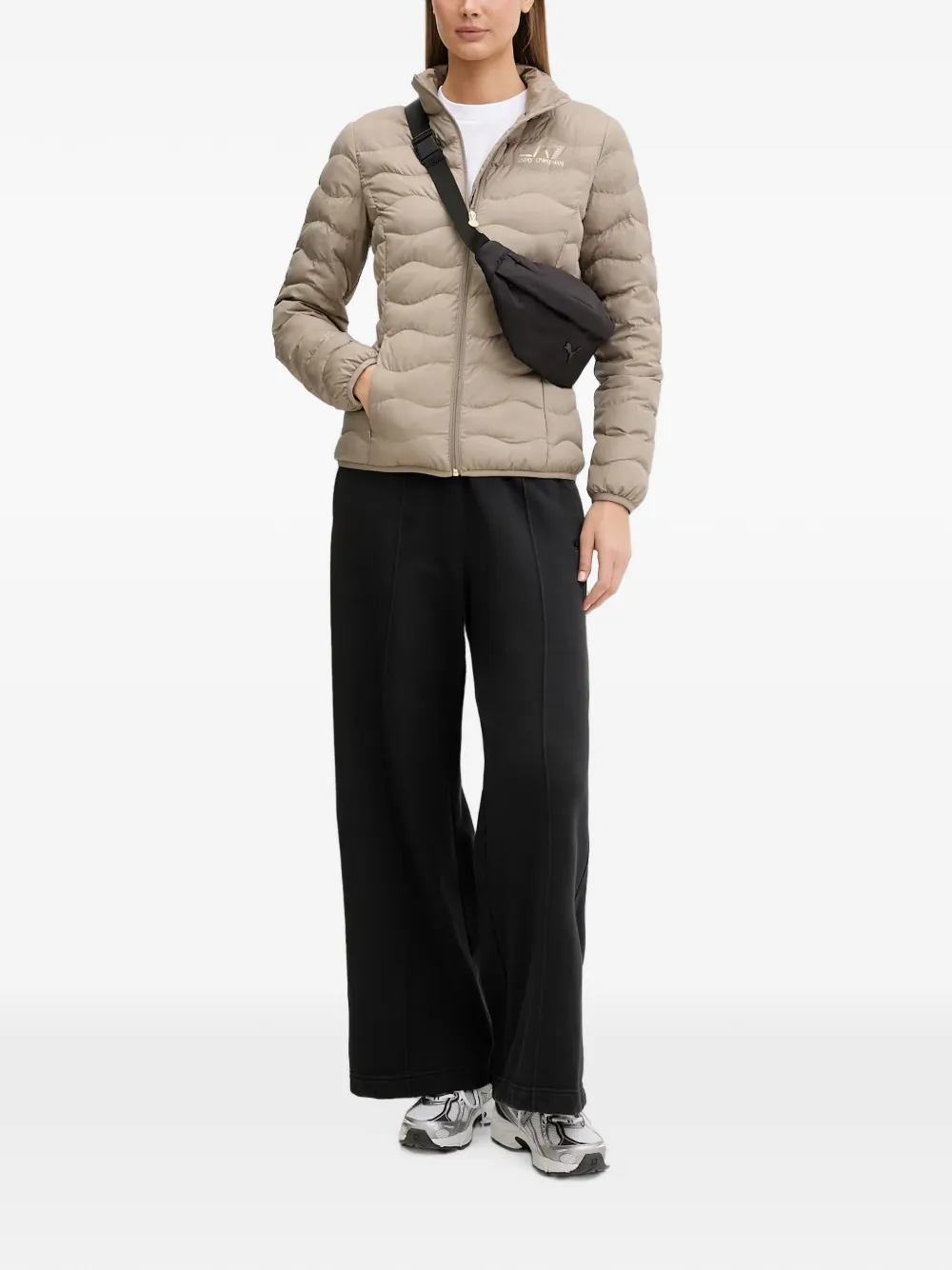 Ea7 Emporio Armani Bomberjack met logoprint Beige