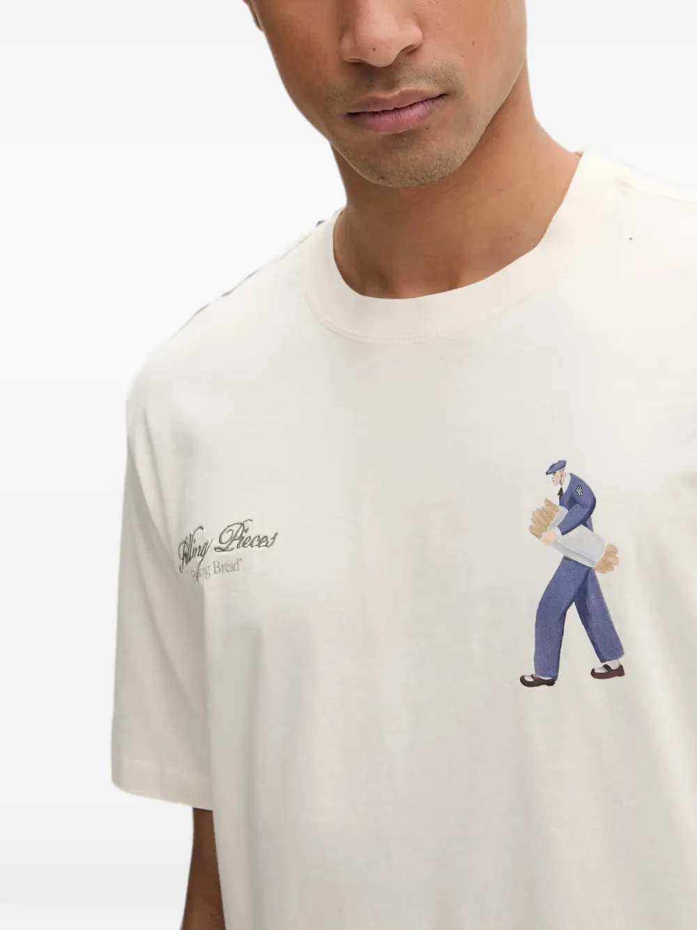 Filling Pieces Bakery T-shirt met grafische print Beige