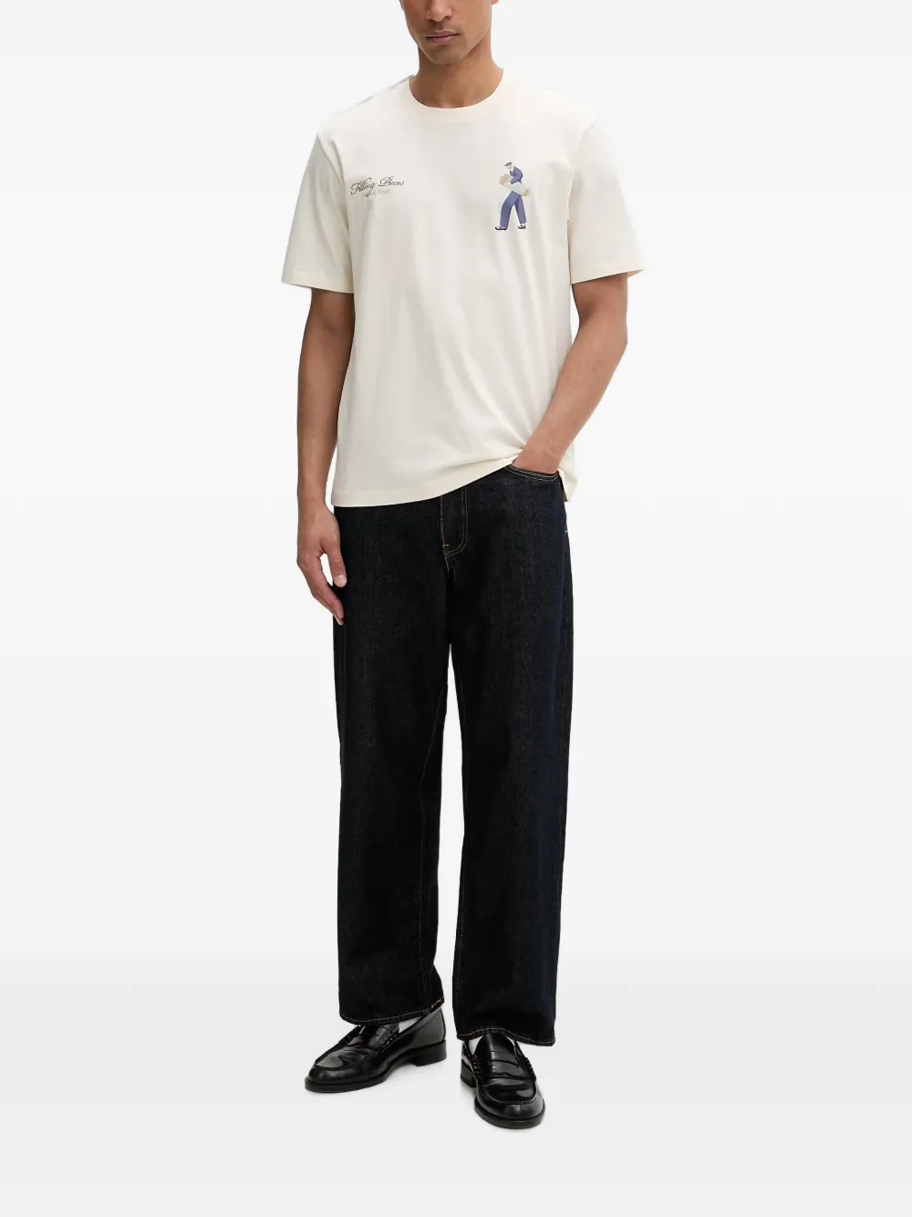 Filling Pieces Bakery T-shirt met grafische print Beige