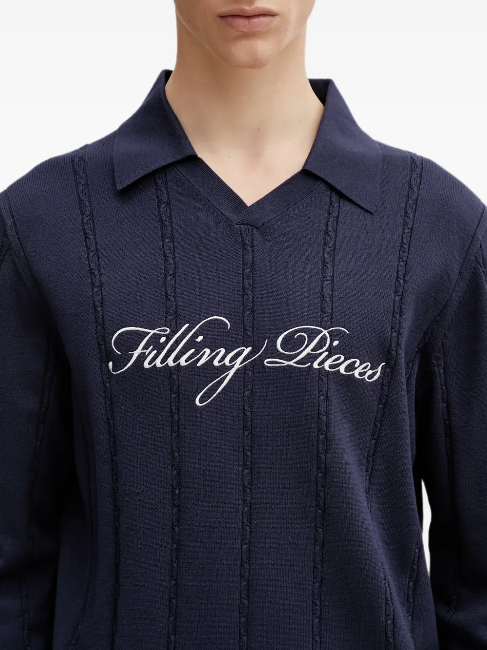 Filling Pieces Kabelgebreide sweater Blauw