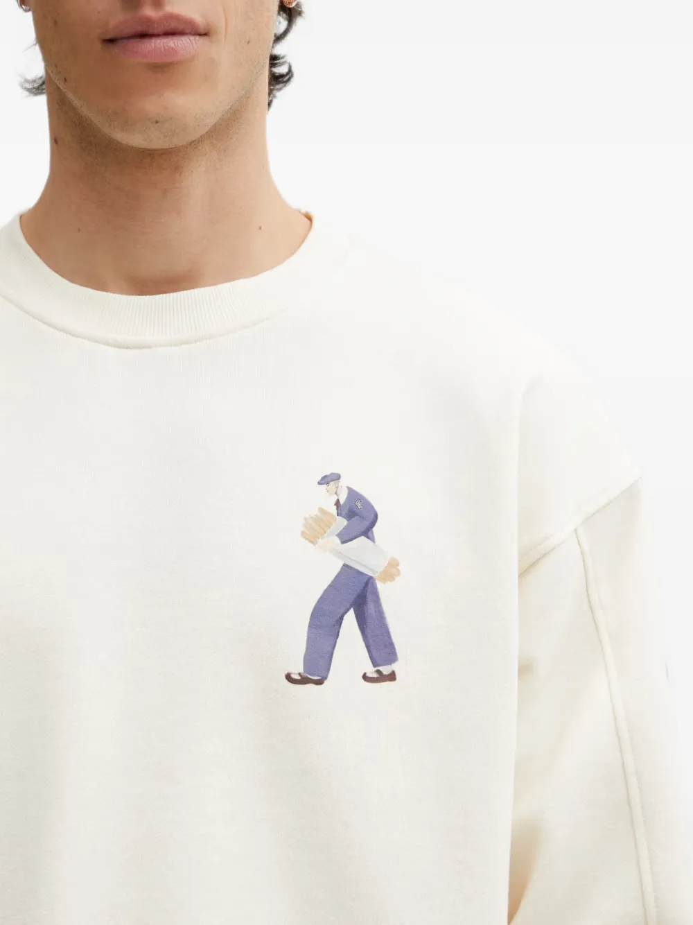 Filling Pieces Bakery sweater met grafische print Beige
