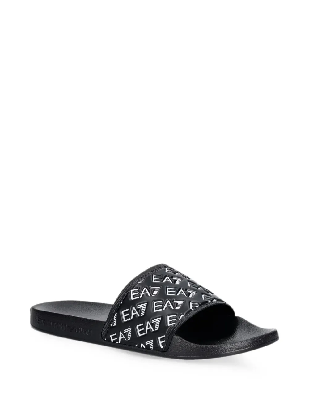Ea7 Emporio Armani logo-detail slides Zwart