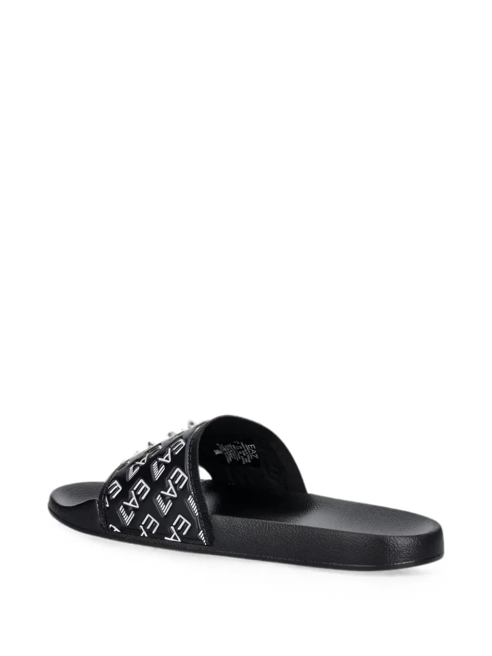 Ea7 Emporio Armani logo-detail slides Zwart