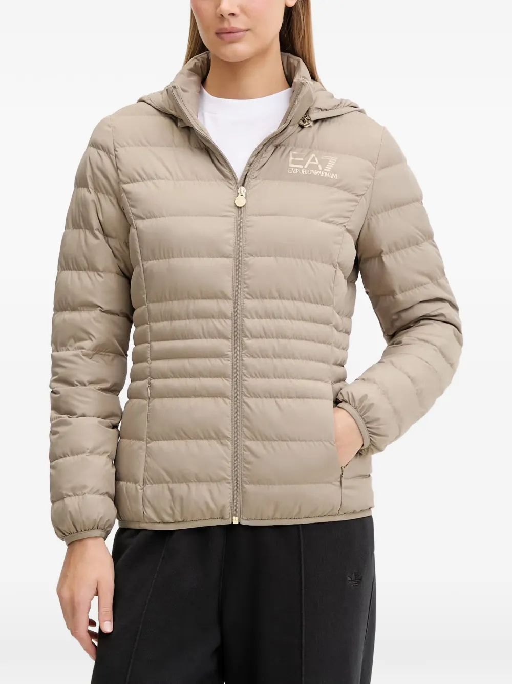 Ea7 Emporio Armani hooded puffer jacket - Toni neutri