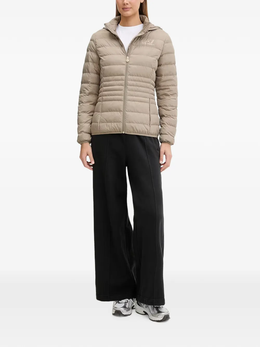 Ea7 Emporio Armani Donsjack met capuchon Beige