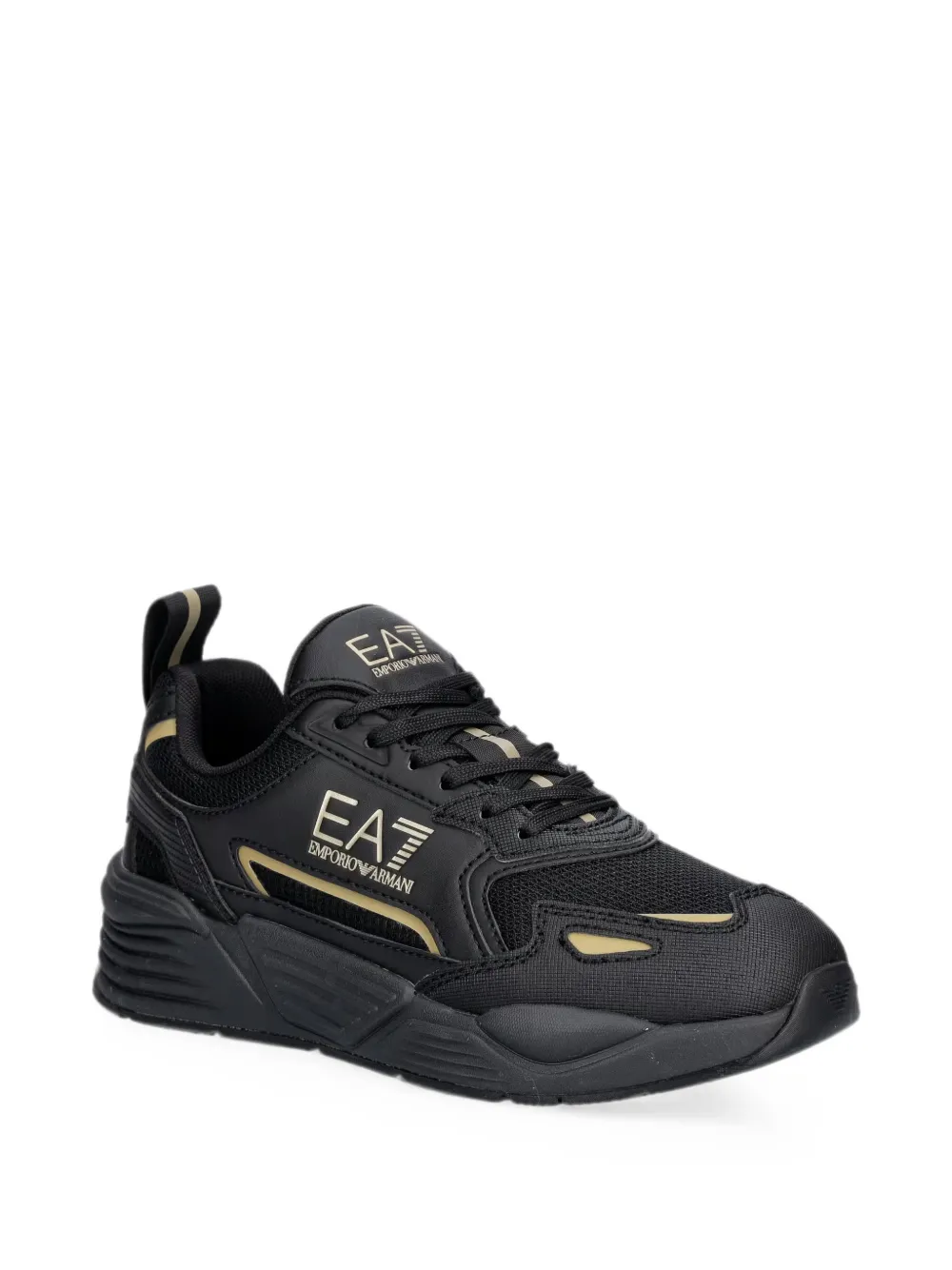 Ea7 Emporio Armani Sneakers met vlakken en logoprint Zwart