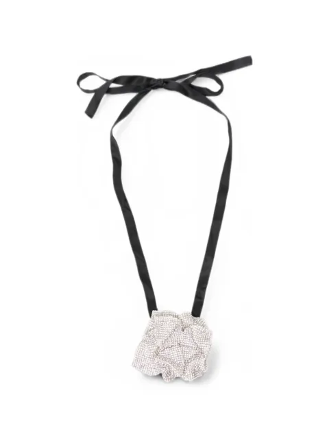 Nuè crystal-embellished floral-motif choker