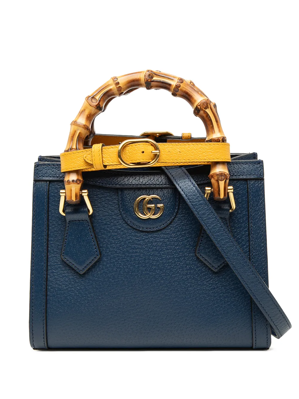 Gucci Pre-Owned 2021-2026 Small Calfskin Bamboo Diana satchel - Blu