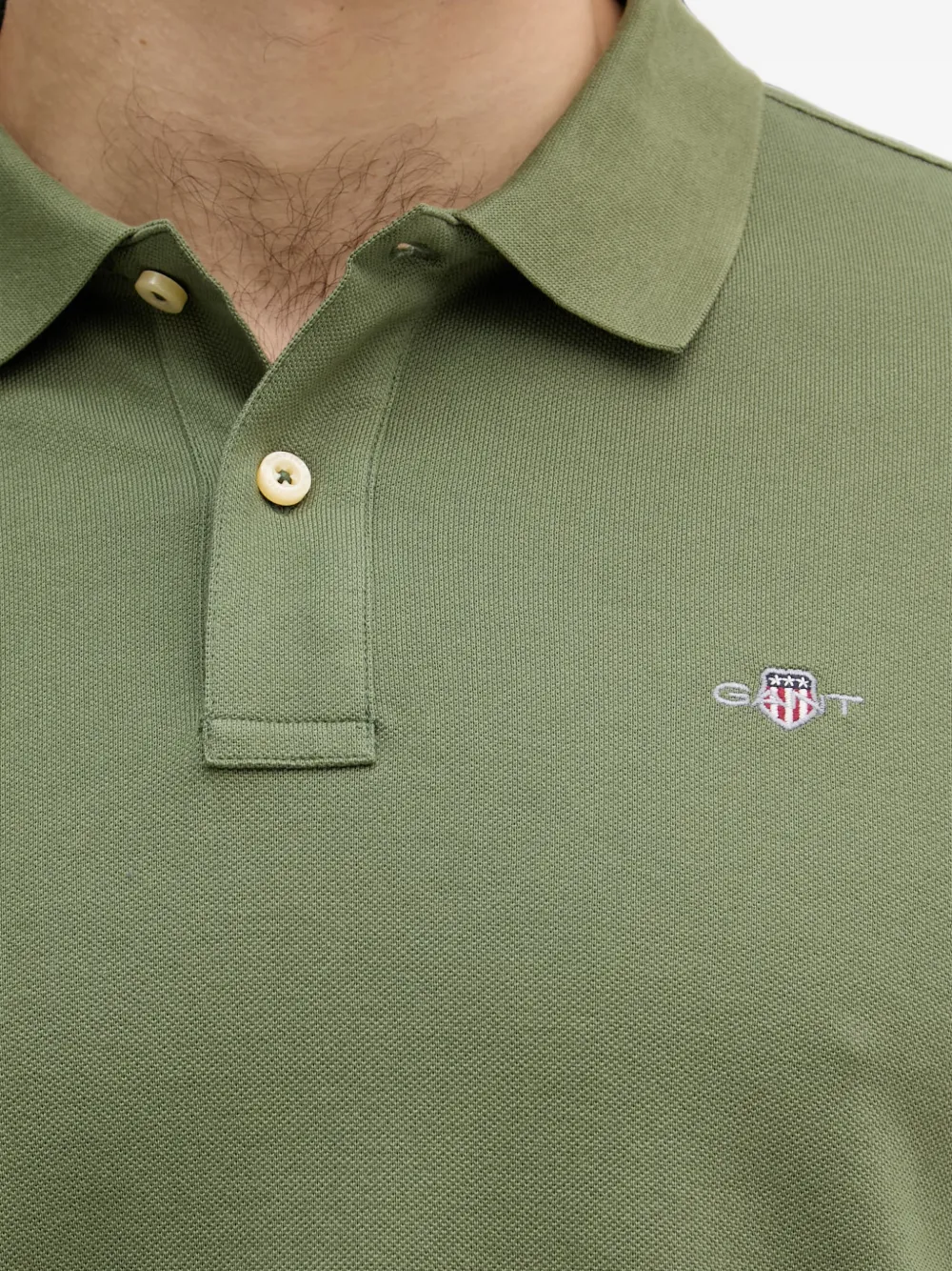 Gant Piqué poloshirt met geborduurd logo Groen