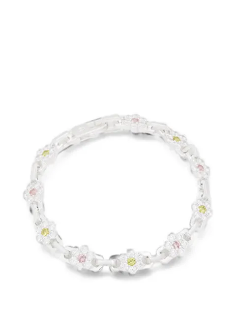 Hatton Labs crystal-embellished floral-link bracelet