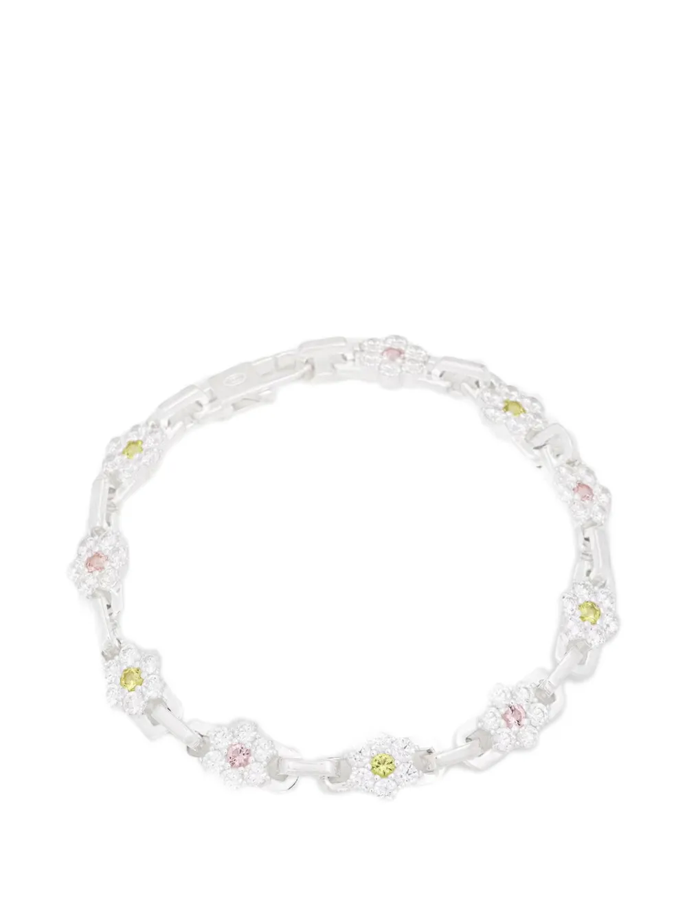 Hatton Labs crystal-embellished floral-link bracelet - Silber