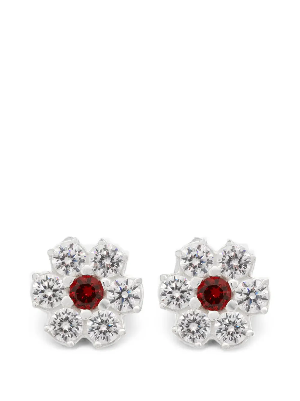 Hatton Labs crystal-embellished flower earrings - Argento