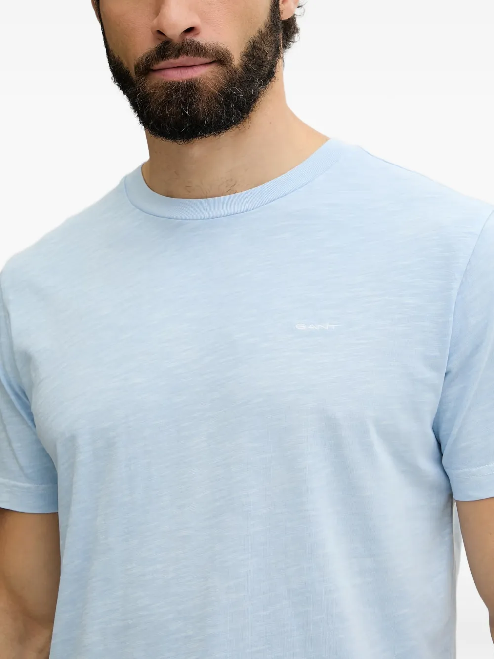 Gant T-shirt met geborduurd logo Blauw
