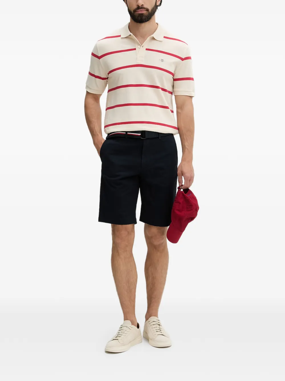 Gant Gestreept poloshirt Beige