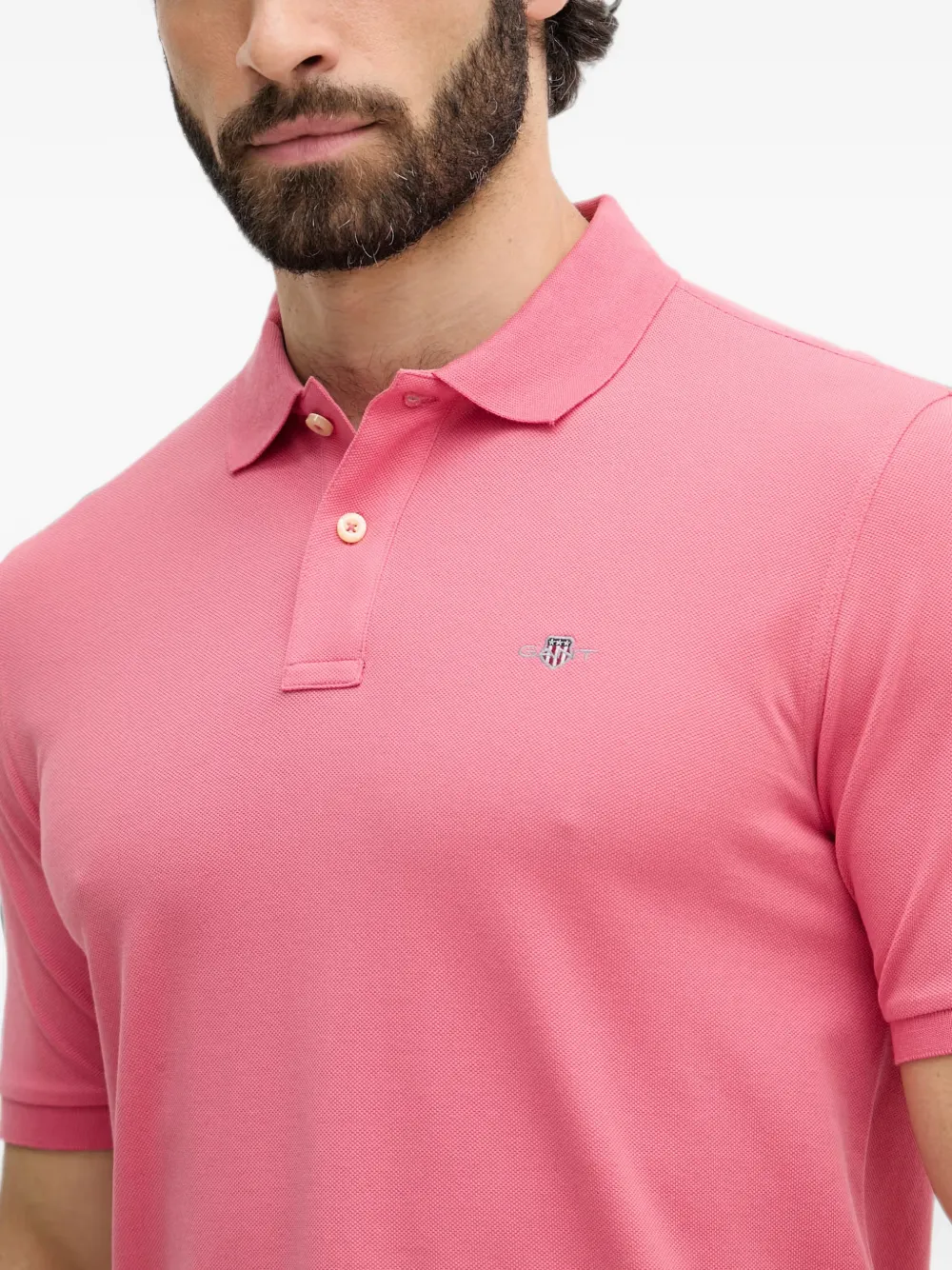 Gant Poloshirt met geborduurd logo Roze