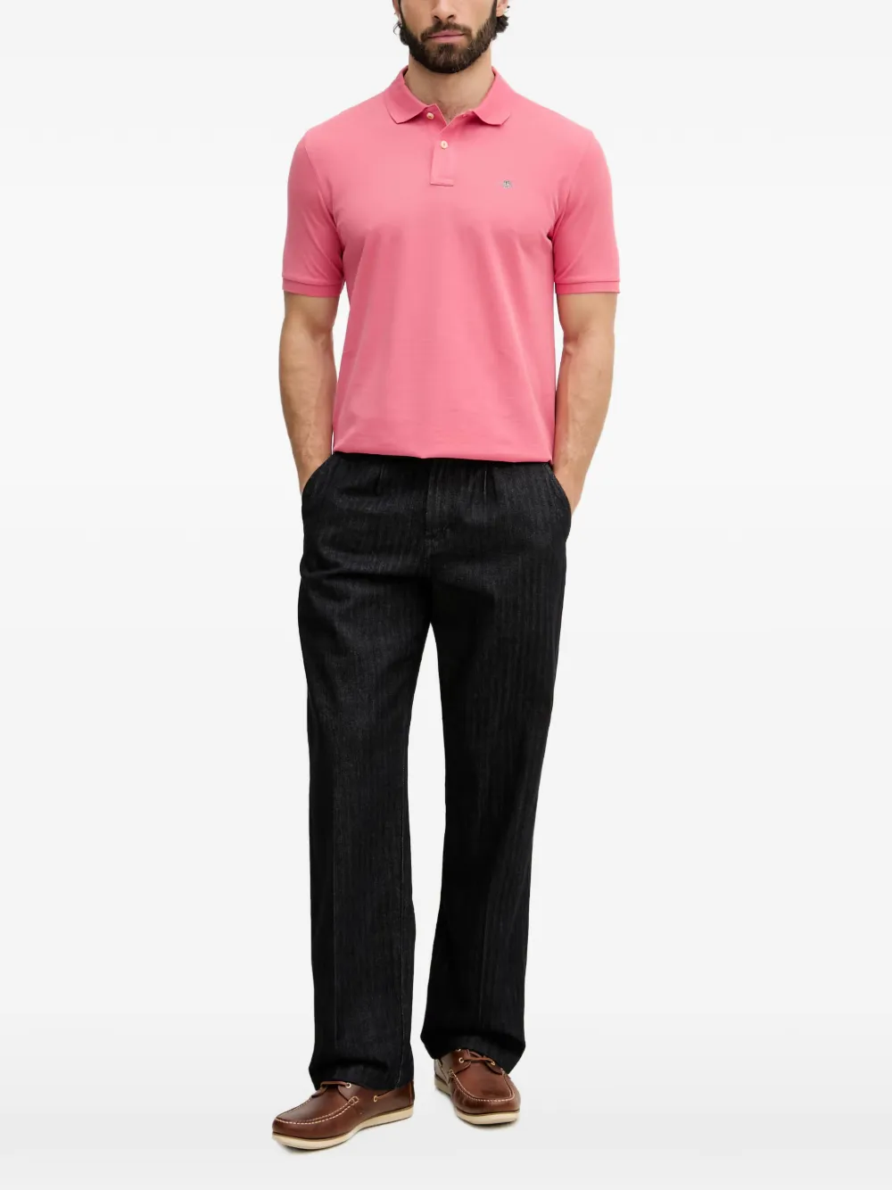 Gant logo-embroidered polo shirt - Rosa