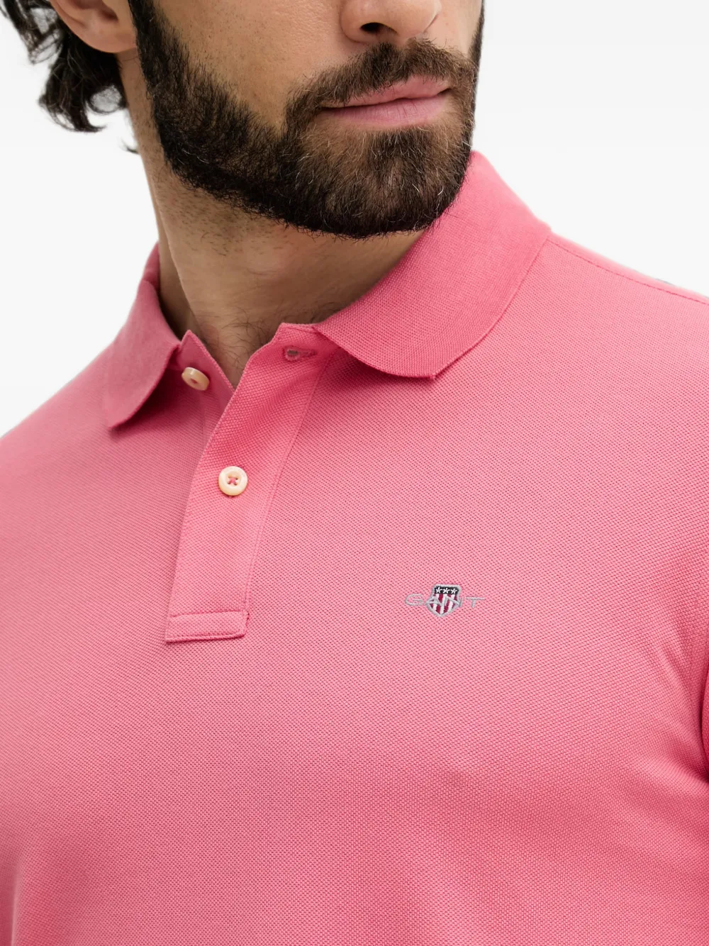 Gant Poloshirt met geborduurd logo Roze