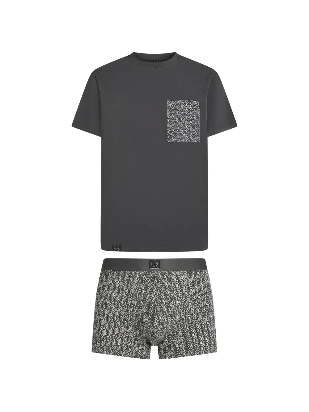 Karl Lagerfeld Set regalo Ikon pigiama T-shirt e pantaloni - Grigio