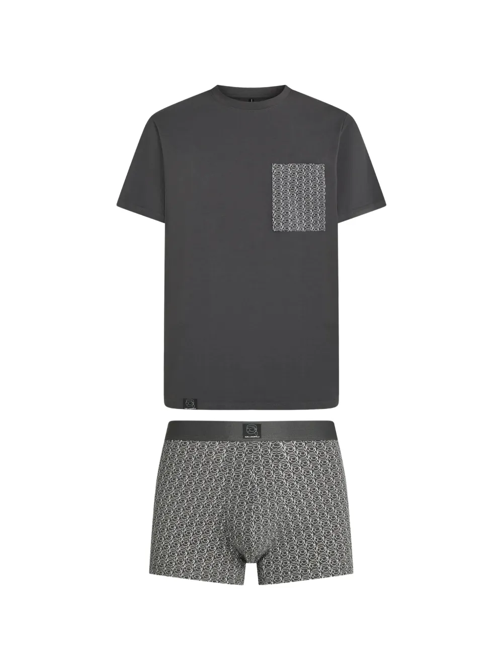 Karl Lagerfeld coffret cadeau Ikon t-shirt & caleçon de pyjama - Gris