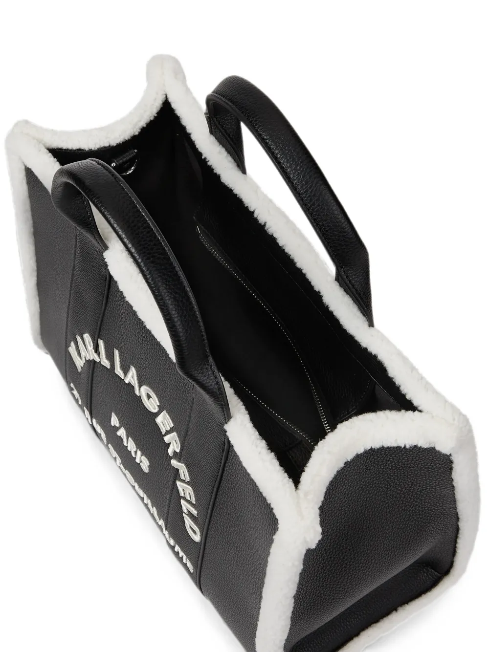 Karl Lagerfeld Medium Rue St-Guillaume vierkante lammy shopper Zwart