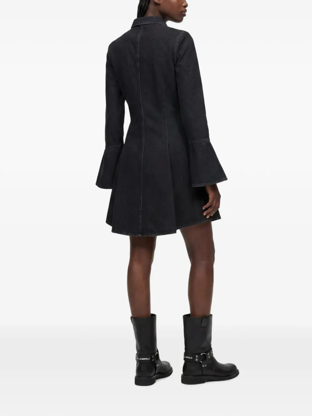 Karl Lagerfeld Jeans Denim jurk met wijde mouwen Zwart